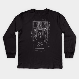 Floppy Disk Vintage Patent Drawing Kids Long Sleeve T-Shirt